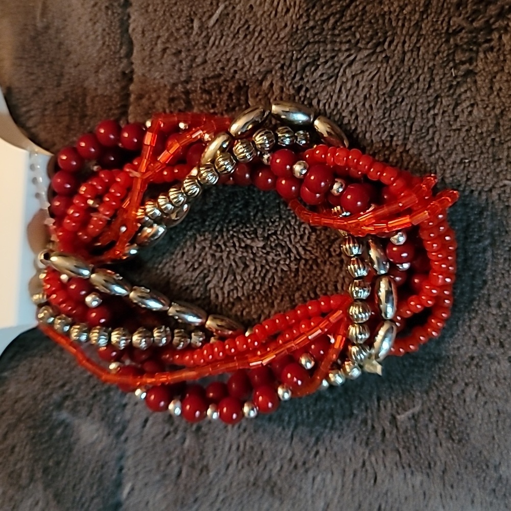 Color Red and Silver Bracelet